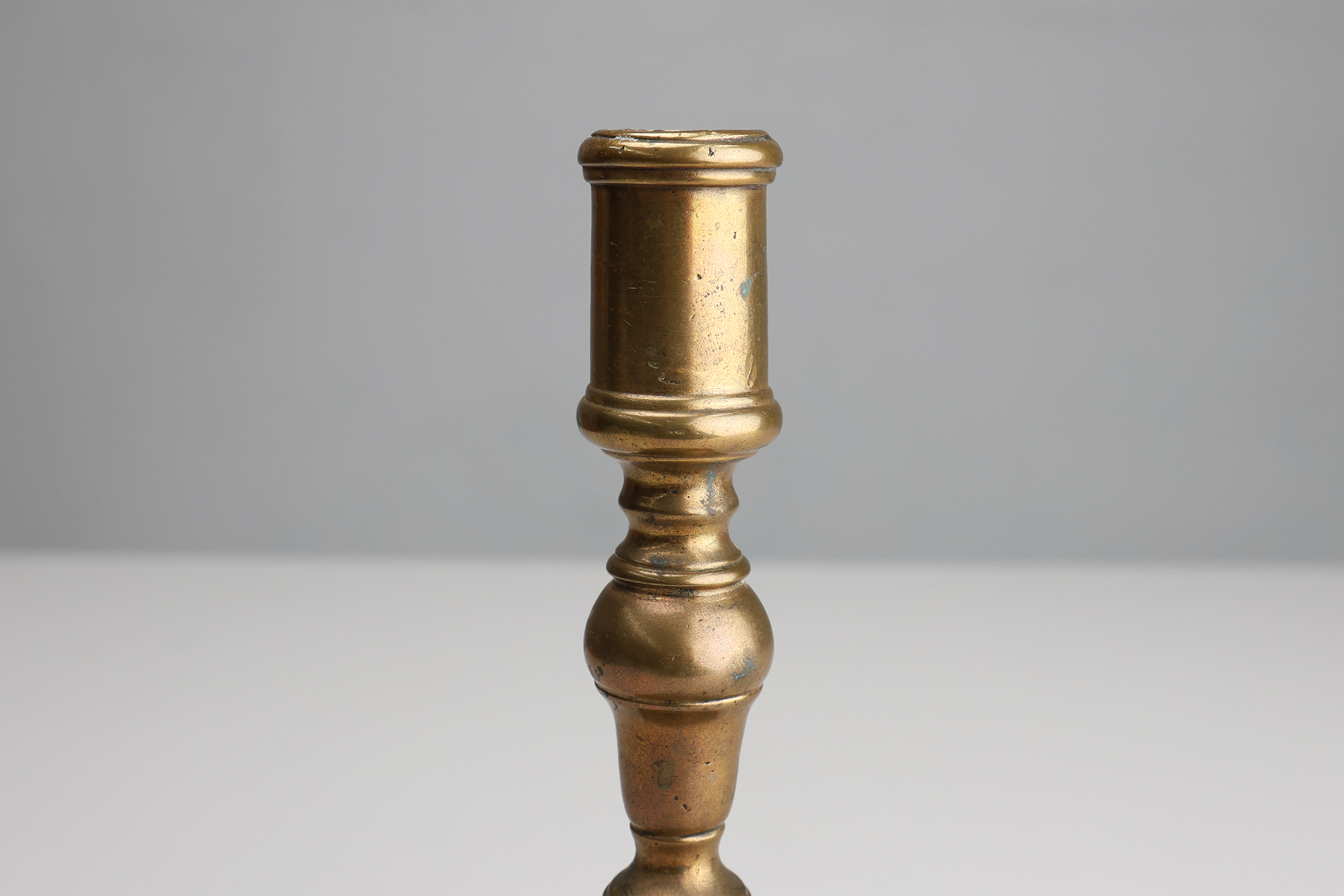 Antique French early 17th century haute epoque copper candlestick thumbnail
